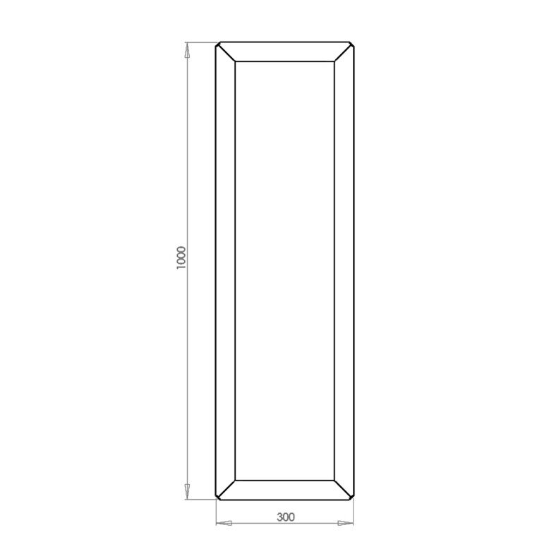 Саксия за цветя от кортен стомана Тексас 30 x 100 cm
