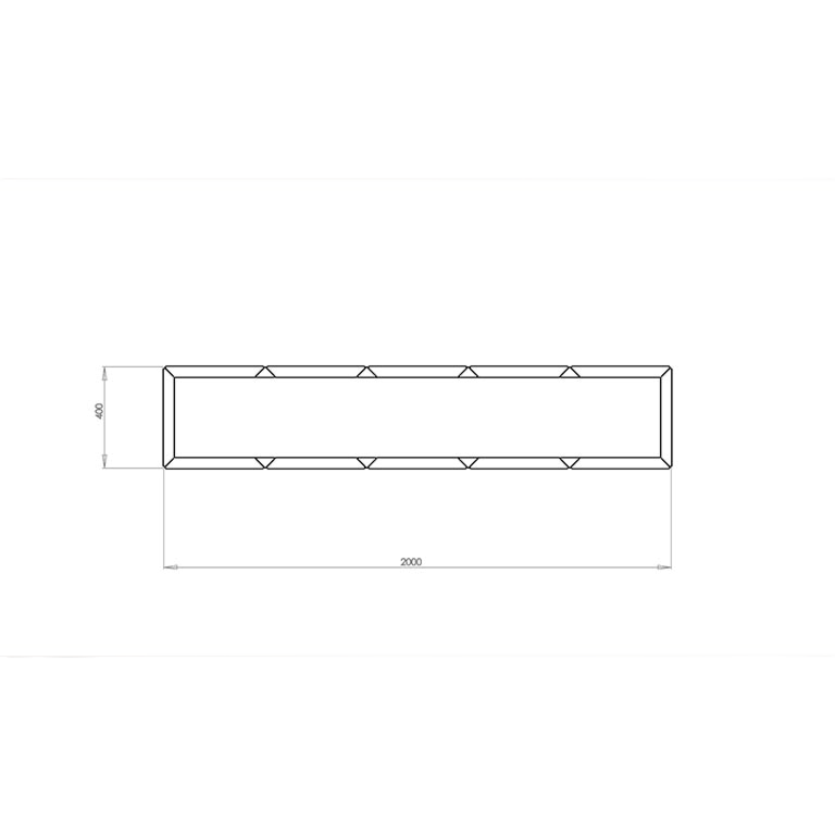 Саксия за цветя от прахово боядисана стомана Тексас xxl 200 x 40 cm