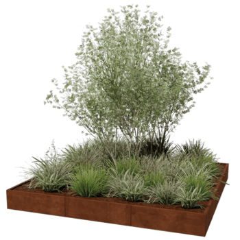 Саксия за цветя от кортен стомана Miami xxl 300 x 300 cm