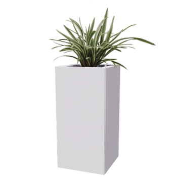 Саксии за цветя от стомана - Квадрат - 30 x 30 x 80 cm - друг RAL цвят - Със основа - Със колела