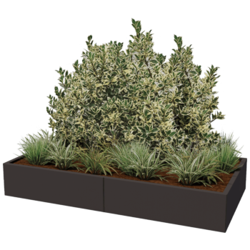 Саксии за цветя от стомана XXL - Правоъгълник - 200 x 100 x 40 cm - друг RAL цвят - Със основа