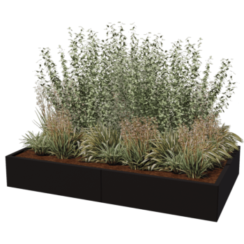 Саксии за цветя от стомана XXL - Правоъгълник - 200 x 120 x 30 cm - друг RAL цвят - без основа