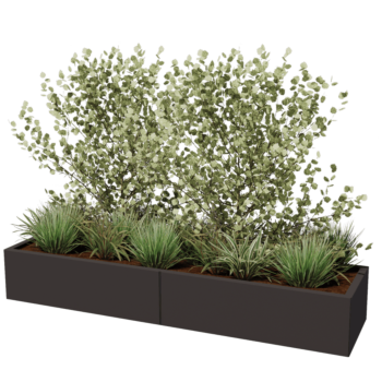 Саксии за цветя от стомана XXL - Правоъгълник - 200 x 50 x 30 cm - друг RAL цвят - без основа