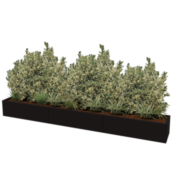 Саксии за цветя от стомана XXL - Правоъгълник - 300 x 40 x 40 cm - друг RAL цвят - без основа