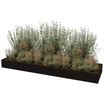 Саксия за цветя от прахово боядисана стомана Тексас xxl 360 x 100 cm