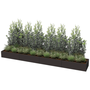 Саксия за цветя от прахово боядисана стомана Тексас xxl 400 x 60 cm