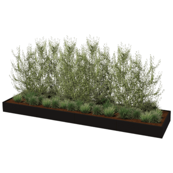 Саксия за цветя от прахово боядисана стомана Тексас xxl 480 x 120 cm
