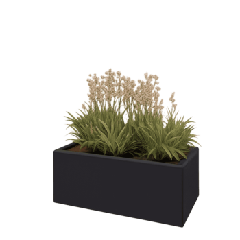 Саксии за цветя от стомана - Правоъгълник - 80 x 40 x 30 cm - RAL9005 матов (черен) - без основа