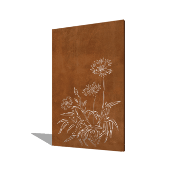 Градински панел от кортен стомана метличина 120 x 6 x 190 cm