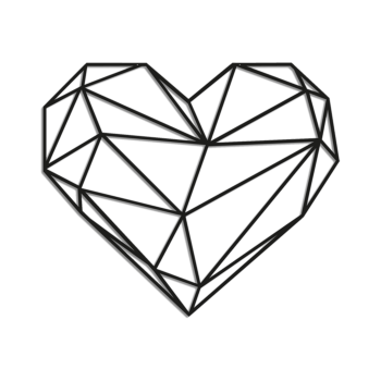 Декорация за стена от стомана - сърце Large - 80,1 x 93,4 cm