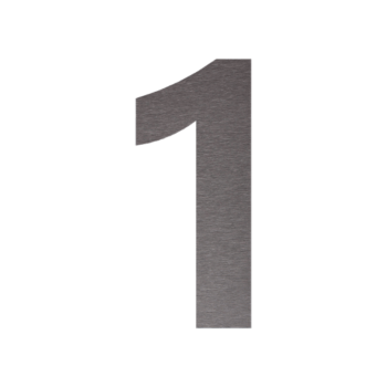 Номер на къща от неръждаема стомана 1 - 12,9 x 30 cm - Четка