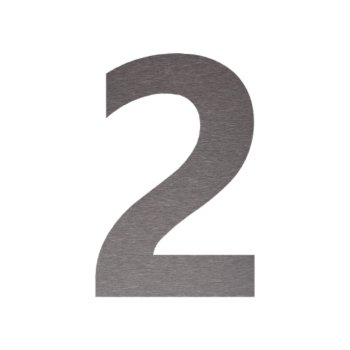 Номер на къща от неръждаема стомана 2 - 32,7 x 50 cm - Четка