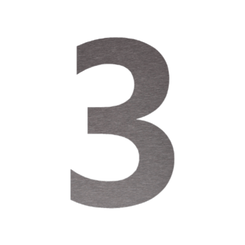 Номер на къща от неръждаема стомана 3 - 30,4 x 50 cm - Четка