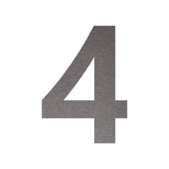 Номер на къща от неръждаема стомана 4 - 38,9 x 50 cm - Четка