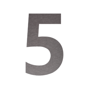 Номер на къща от неръждаема стомана 5 - 18,3 x 30 cm - Четка