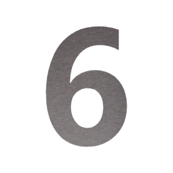 Номер на къща от неръждаема стомана 6 - 20,1 x 30 cm - Четка