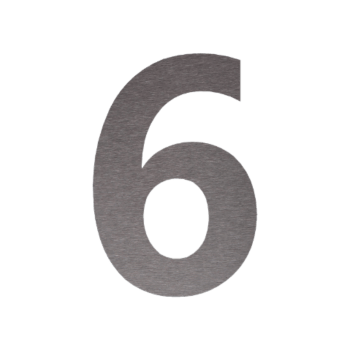 Номер на къща от неръждаема стомана 6 - 33,6 x 50 cm - Четка