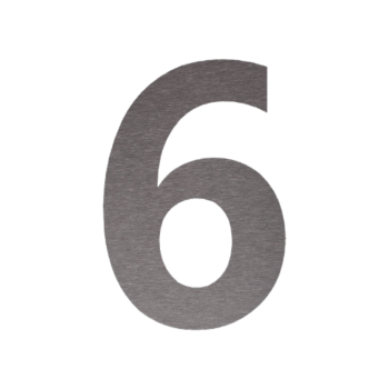 Номер на къща от неръждаема стомана 6 - 53,7 x 80 cm - Четка