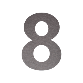 Номер на къща от неръждаема стомана 8 - 20,7 x 30 cm - Четка