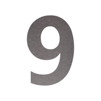 Номер на къща от неръждаема стомана 9 - 33,2 x 50 cm - Четка