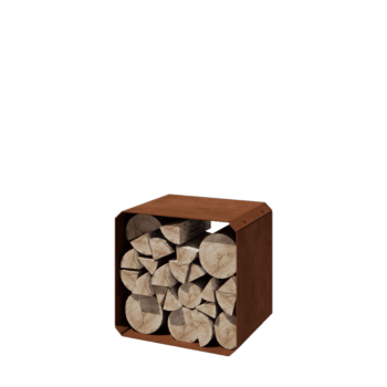 Стойка за дърва от кортенова стомана - Colorado 1 броя - 40 x 40 x 40 cm