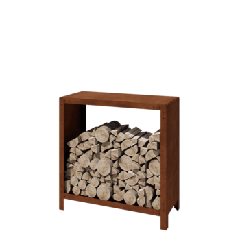 Стойка за дърва от кортенова стомана - Indiana - 100 x 40 x 100 cm