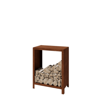 Стойка за цепеници от кортен стомана Индиана 100 x 80 x 40 cm