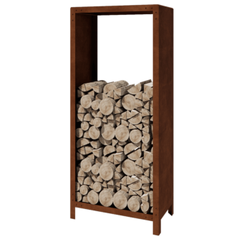 Стойка за дърва от кортенова стомана - Indiana - 80 x 40 x 180 cm