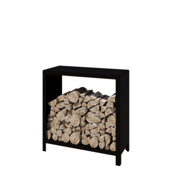 Стойка за дърва от стомана - Indiana - 100 x 40 x 100 cm - RAL9005 матов (черен)