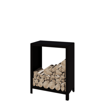 Стойка за дърва от стомана - Indiana - 80 x 40 x 100 cm - RAL9005 матов (черен)