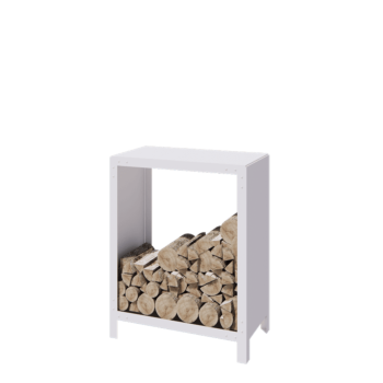 Стойка за дърва от стомана - Indiana - 80 x 40 x 100 cm - RAL9010 матов (бял)