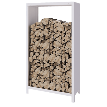 Стойка за дърва от стомана - Indiana - 100 x 40 x 180 cm - RAL9010 матов (бял)