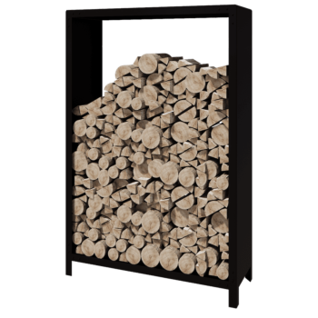 Стойка за дърва от стомана - Indiana - 120 x 40 x 180 cm - RAL9005 матов (черен)