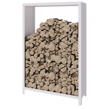 Стойка за дърва от стомана - Indiana - 120 x 40 x 180 cm - RAL9010 матов (бял)