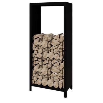 Стойка за дърва от стомана - Indiana - 80 x 40 x 180 cm - RAL9005 матов (черен)