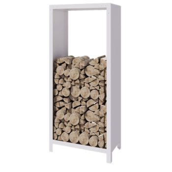 Стойка за дърва от стомана - Indiana - 80 x 40 x 180 cm - RAL9010 матов (бял)