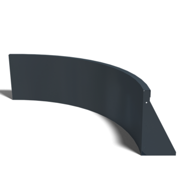 Подпорна стена от стомана - Вътрешна извивка - 100 x 100 x 40 cm - RAL9005 матов (черен)