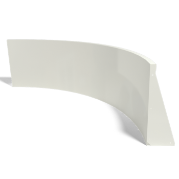 Подпорна стена от стомана - Вътрешна извивка - 150 x 150 x 60 cm - RAL9010 матов (бял)