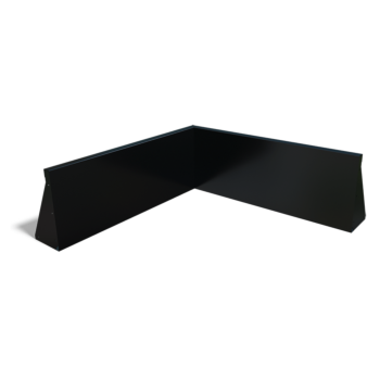 Подпорна стена от стомана - Вътрешен ъгъл - 100 x 100 x 40 cm - RAL9005 матов (черен)