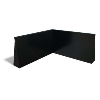 Подпорна стена от стомана - Вътрешен ъгъл - 100 x 100 x 60 cm - RAL9010 матов (бял)