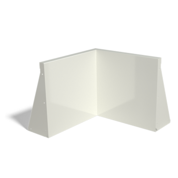 Подпорна стена от стомана - Вътрешен ъгъл - 50 x 50 x 50 cm - RAL9010 матов (бял)