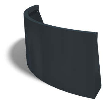 Подпорна стена от стомана - Външна извивка - 100 x 100 x 50 cm - RAL9010 матов (бял)