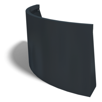 Подпорна стена от стомана - Външна извивка - 100 x 100 x 60 cm - RAL9010 матов (бял)