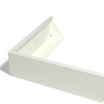 Подпорна стена от стомана - Външен ъгъл - 100 x 100 x 30 cm - RAL9010 матов (бял)