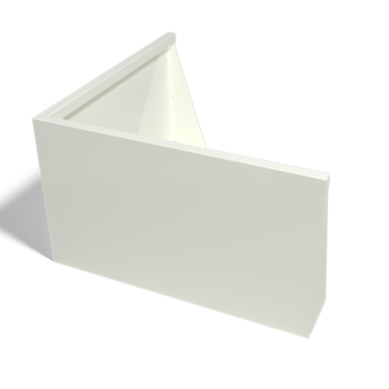 Подпорна стена от стомана - Външен ъгъл - 100 x 100 x 60 cm - RAL9010 матов (бял)