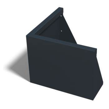 Подпорна стена от стомана - Външен ъгъл - 50 x 50 x 40 cm - RAL9005 матов (черен)