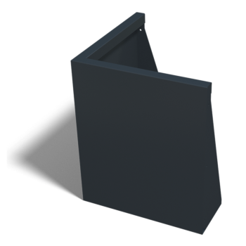 Подпорна стена от стомана - Външен ъгъл - 50 x 50 x 60 cm - RAL9010 матов (бял)