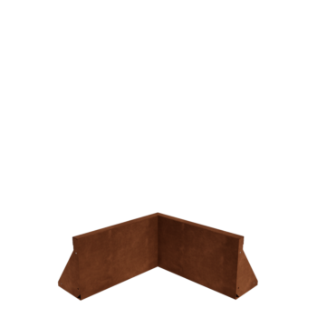 Подпорна стена от кортенова стомана - Вътрешен ъгъл - 50 x 50 x 30 cm