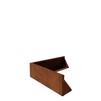 Подпорна стена от кортенова стомана - Външен ъгъл - 100 x 100 x 30 cm