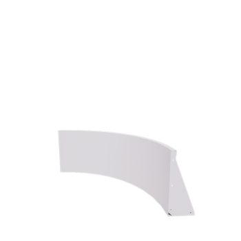 Подпорна стена от стомана - Вътрешна извивка - 100 x 100 x 50 cm - RAL9010 матов (бял)
